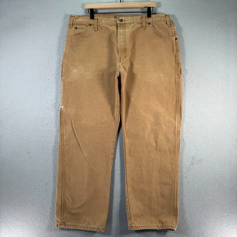 Vintage Dickies Canvas Carpenter Pants Mens 40x30 Brown Classic‎ Workwear Y2K